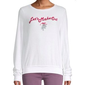 Wildfox Let's Make Out Christmas Mistletoe Sweatshirt | NWOT